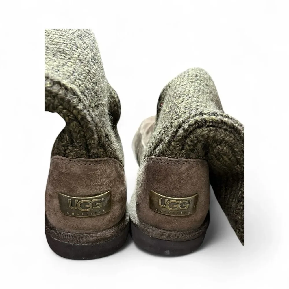 Ugg Green Knit & Brown Suede Winter Boots